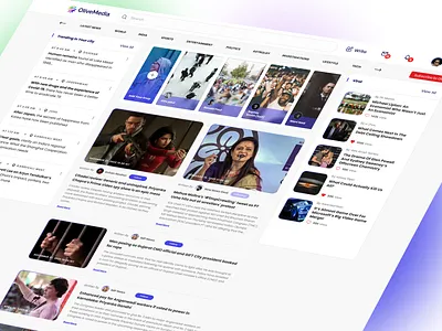 Web Design for OliveMedia branding design news website webapp website