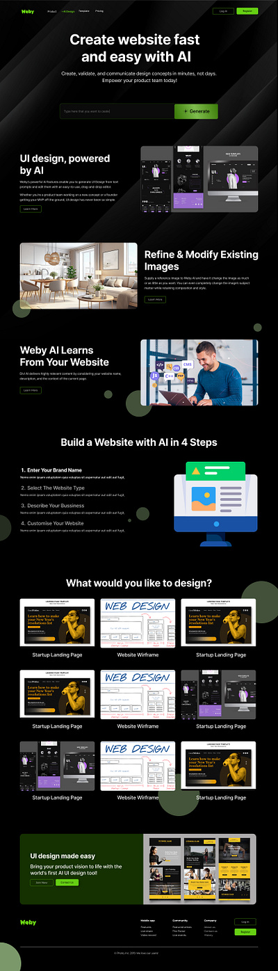 AI-Powered Webpage Generation Tool. branding design dribbble graphic design illustration logo typography ui ux vector