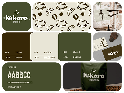 Kokoro Brand board branding cafe graphic design illustrator japanese cafe logo photoshop