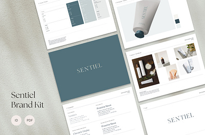 Sentiel Skincare Brand Guidelines brand guidelines branding cosmetics elegant branding luxury branding minimal packaging design print design skincare typography