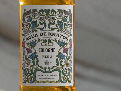 Agua de Iquitos Label Design Mockup beverage bottle brand design brand identity branding branding design colorful drink identity design illustration label label design logo logo design mock up mockup packaging packaging design vintage visual identity