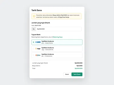 Balance Withdrawal to Bank UI Design balance balance withdrawal bank bank account local bank money pop up ui design wallet withdrawal withdrawn withdrawn money