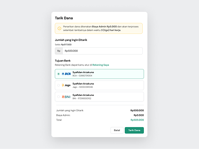 Balance Withdrawal to Bank UI Design balance balance withdrawal bank bank account local bank money pop up ui design wallet withdrawal withdrawn withdrawn money