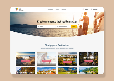 Modern Travels and Vacation Landing Page UI landing page modern travel uiux vacation welldux