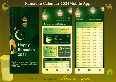 Ramadan Calendar 2024 mobile App branding design graphic design ramadan u ui