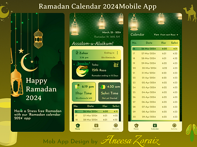 Ramadan Calendar 2024 mobile App branding design graphic design ramadan u ui