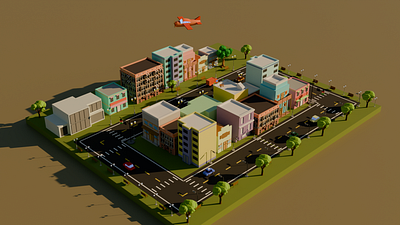 Low poly city 3d 3d art 3d artwork 3d model 3d modeling artwork design