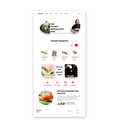 Sushi Bar Interface Design challenge daily dailyui design interface restaurant restaurant interface restaurant web sushi ui ui design