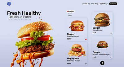 Food Court 3d branding css design frontend html illustration js logo ui webdev