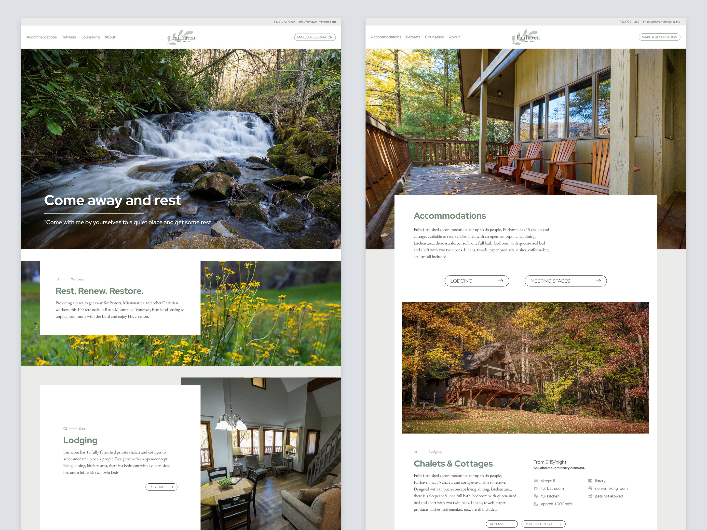 Fairhaven Ministries website responsive responsive design web website website design