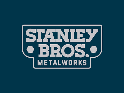 Stanley Bros Metalworks Main Logo americana blue collar branding design graphic design identity illustration logo mark metal metalworks