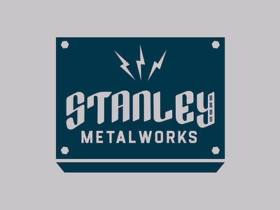 Stanley Bros Alt americana blue collar branding design fabricator graphic design identity illustration logo mark metal metalworks
