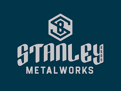 Stanely Bros Icon Logo americana blue collar branding customs design fabricator graphic design identity illustration logo mark metal metalworks