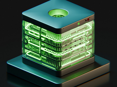 Computer case 3d blender case computer design green render