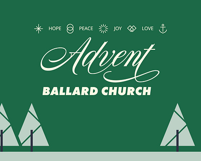 Advent at Ballard Church 2023 branding christmas church color design graphic design holiday social