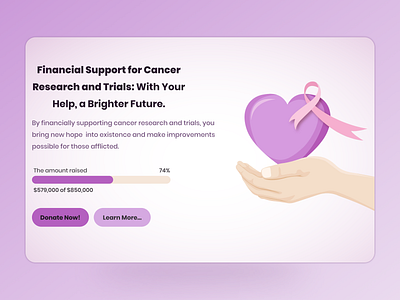 Crowdfunding - Web cancer crowdfunding dailyui design donate english interface ui web