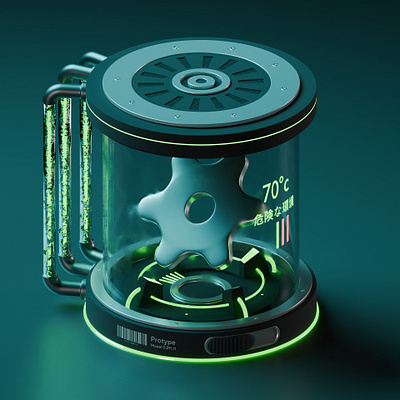 Model 0.291.11 3d abstraction blender design green render