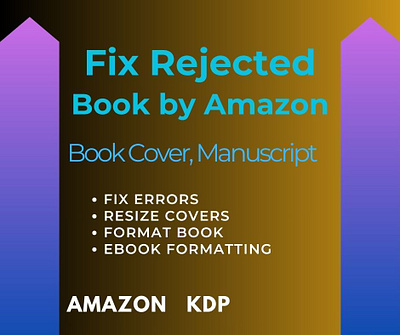 I will Fix your Rejected Book. book cover branding cover design design fix error graphic design illustration