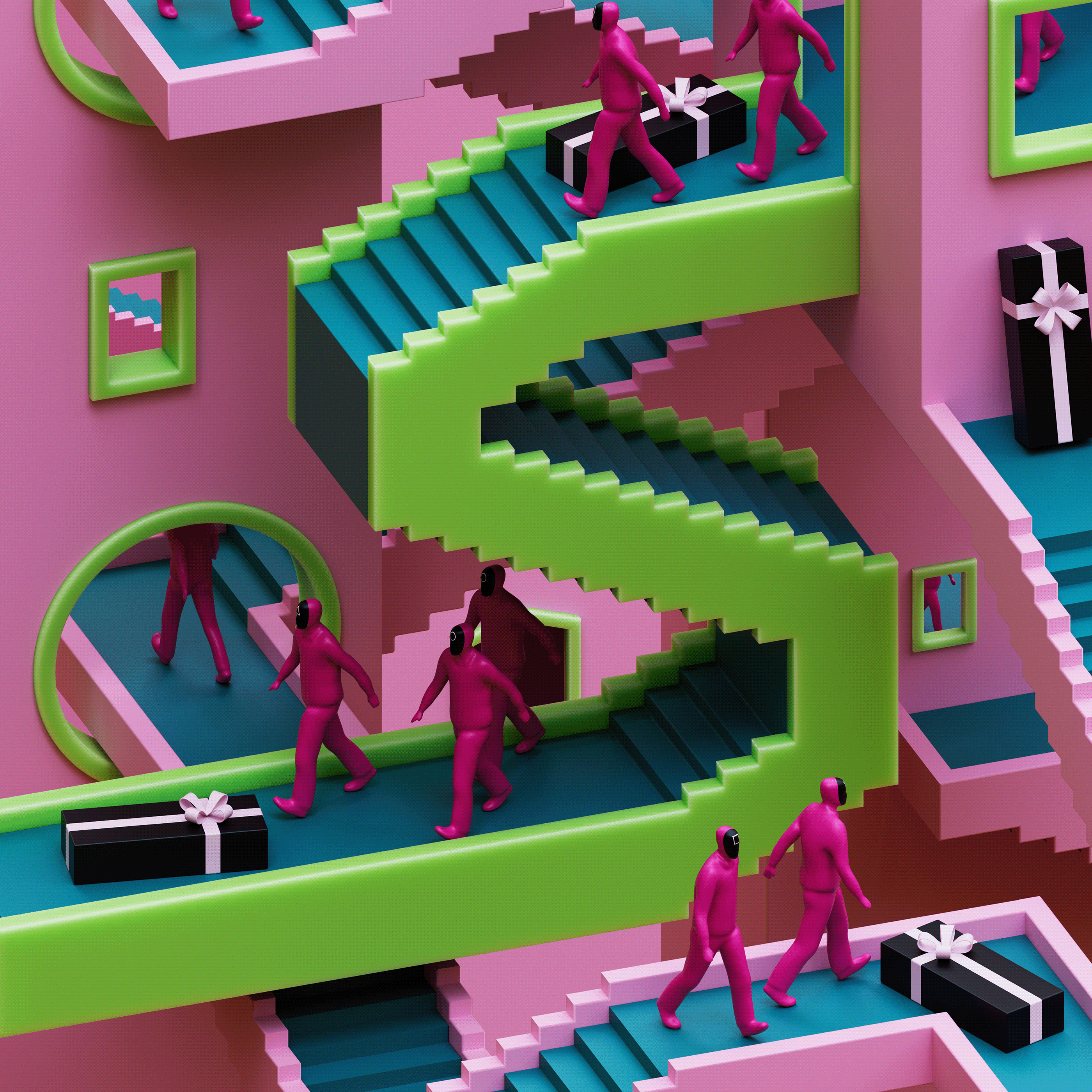 3D Alphabet | Masha Samokhina 3d alphabet cg cinema cinema4d film game illustration movies netflix rozov squid type visualisation wnbl