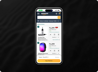 UI redesign - Amazon's Cart UI redesigned. amazon amazon ui design apple apple ui design dribbble explore figma ios landng page mobile app mobile app design mobile ui ui ui design ui designer ui redesign user experience user interface ux ux design
