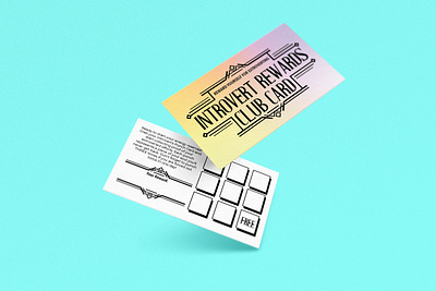 Introvert Rewards Club Card - Reward yourself for extroverting graphic design illustration punch card