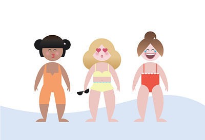 Girls 2d animation bikini branding character design figure graphic design illustration logo minimal minimal character minimal design print printing simple sketch vector