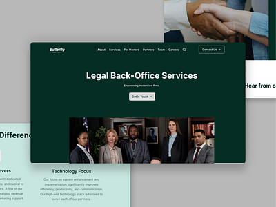 Butterfly Legal Support Law Firm Landing Page Minmal Design landing page law firm legal minimal ui uiux web design