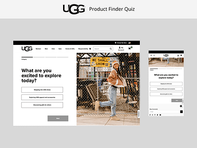 UGG.com | Product Finder Quiz consumer insights e commerce product finder quiz ui user experience user flow user persona ux