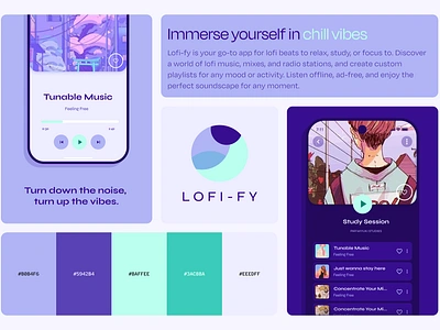 Lofi-fy app branding design flat lofi music music app spotify streaming music ui