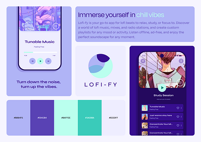 Lofi-fy app branding design flat lofi music music app spotify streaming music ui