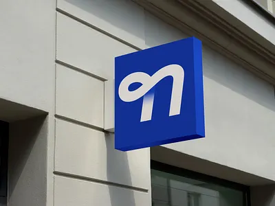 Brand N™ blue branding logo signal type