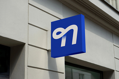 Brand N™ blue branding logo signal type