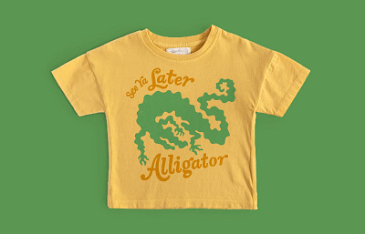 See Ya Later Alligator Toddler TShirt alligator illustration kids tshirt lettering design linocut tshirt