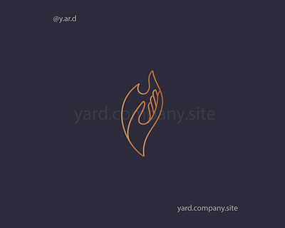 Hand and flame logo icon