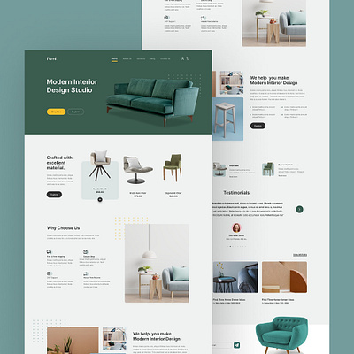 Furniture Selling Web Design ecommerce furniture selling graphic design sea green ui web design