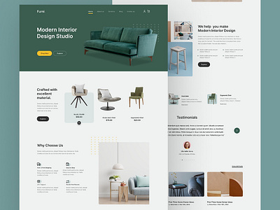 Furniture Selling Web Design ecommerce furniture selling graphic design sea green ui web design