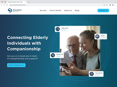 Elderly Companion- Hero Section branding graphic design ui