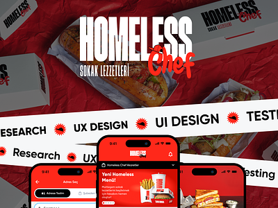 Homeless Chef | Design For a Food Delivery App fastfood food food delivery homeless homelesschef mobile mobile app street food ui uiux