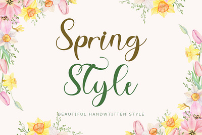 Spring Style beautiful branding design font font design graphic design handwritten illustration invitations logo spring summer ui wedding