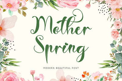 Mother Spring beautiful branding design font font design graphic design handwritten illustration logo mothers day spring ui