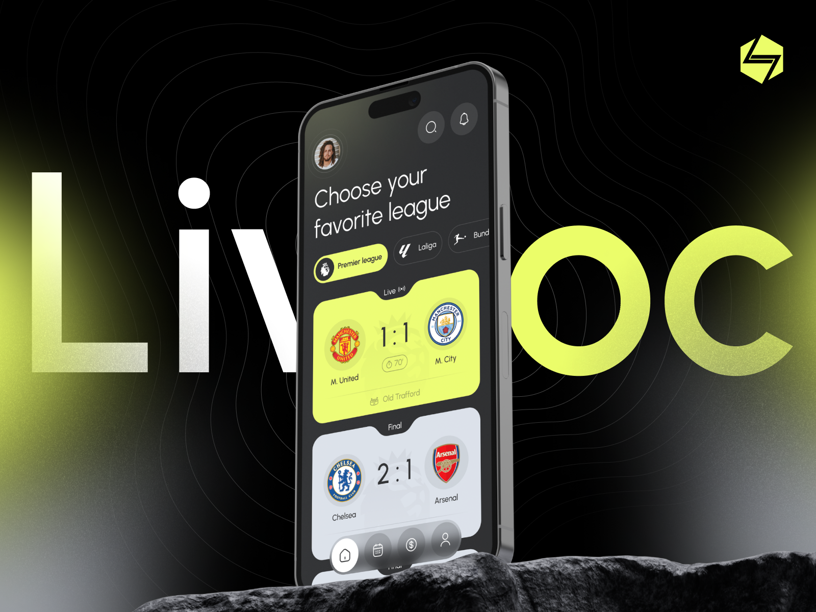 ⚽ Livsoc: Mobile App | Case Study 3d animation app mobile case study interaction ios minimalism mockup motion graphics trends ui bet ui design ui futuristic ui inspiration ui soccer ux design version dark