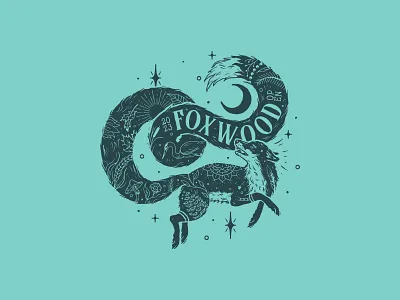 Foxwood 2023 fox illustration moon mushroom nature night procreate vector
