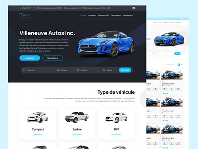 Villeneuve Autos car apps car websites cars graphic design ui ux website website design