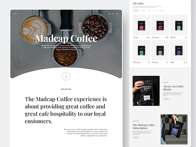 Madcap - Coffee Company Landing Page clean coffee coffee company coffee shop coffee web coffee website company web landing page ui web web design website