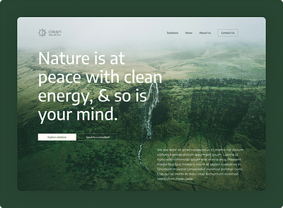 Clean Energy Solutions - Landing Page branding ui ux web design