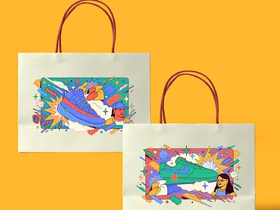 THE 55 x HOLA SOBRE adidas bag illustration mexico city nike shoes shopping bag sneakers