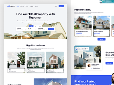 Ngoemah - Property Landing Page apartement architecture booking home house landing page mortgage property property agency property management property website real estate realestate realtor rent residence ui web design website website design