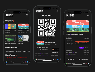 KIBE Club - Ticket web UX UI club website figma mobile first ticket website ui ui ux design ux web design