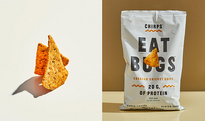 Chirps Chips apparel design branding chips cricket food identity logo design mcquade inc natural package design