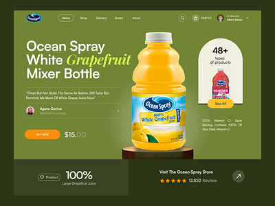 Ocean Spray - eCommerce Landing Page amazon branding digital drink ecommerce elementor landing marketing online page product shop shopify ui webflow website wordpress